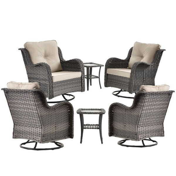 9 Piece Outdoor Patio Furniture SetOutdoor Swivel Rocker Chair Set