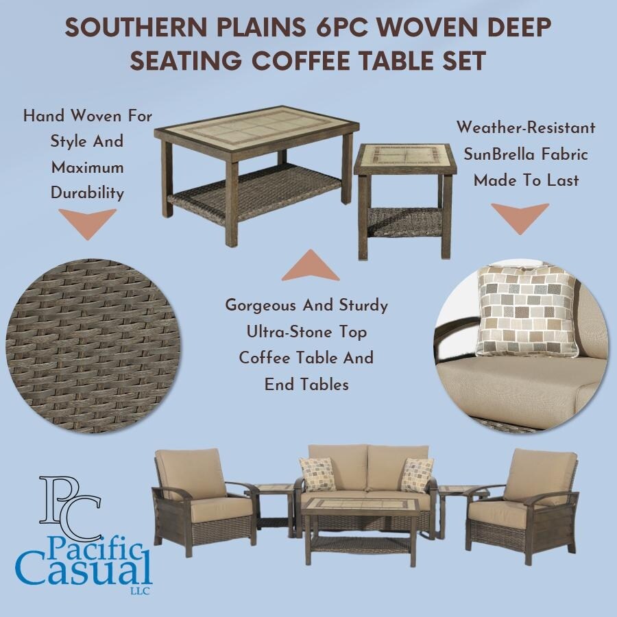 Southern Plains 6pc Woven Deep Seating Set