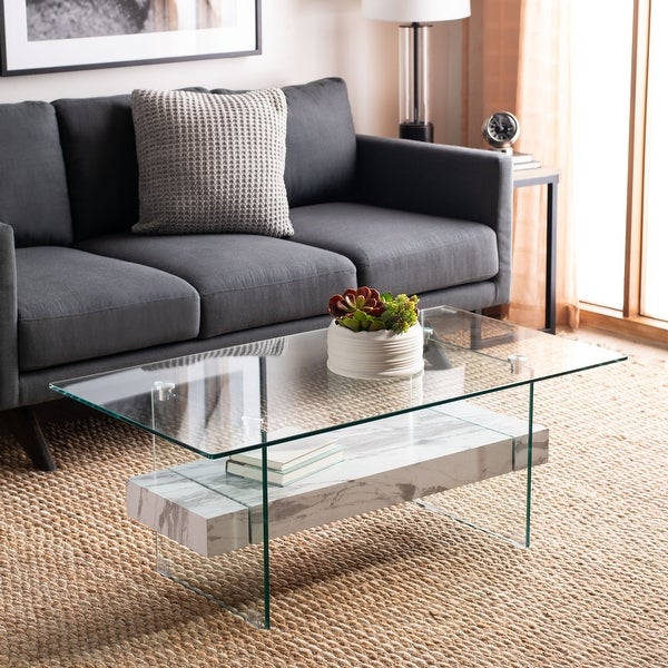 SAFAVIEH Kayley Modern Glass Coffee Table - 43.3