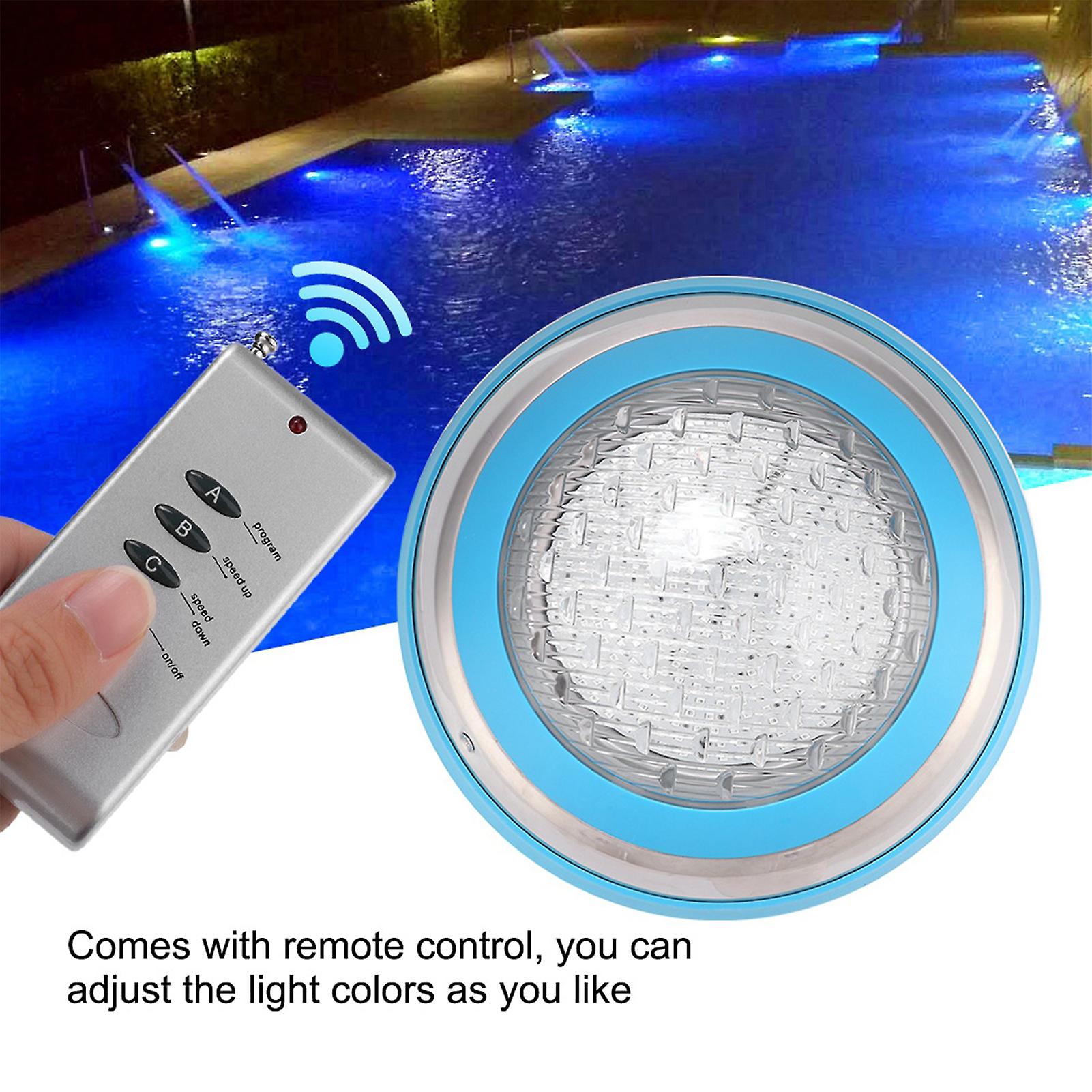 Ac12v 35w 360led Waterproof Pool Light Multicolor Rgb Underwater Lamp With Remote Control For Fish Pond， Pool， Rockery， Fountain