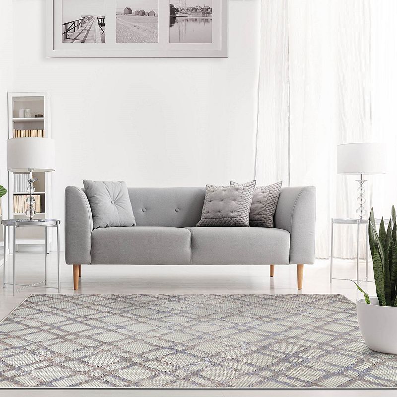 Superior Geometric Modern Diamond Lattice Indoor Outdoor Area Rug