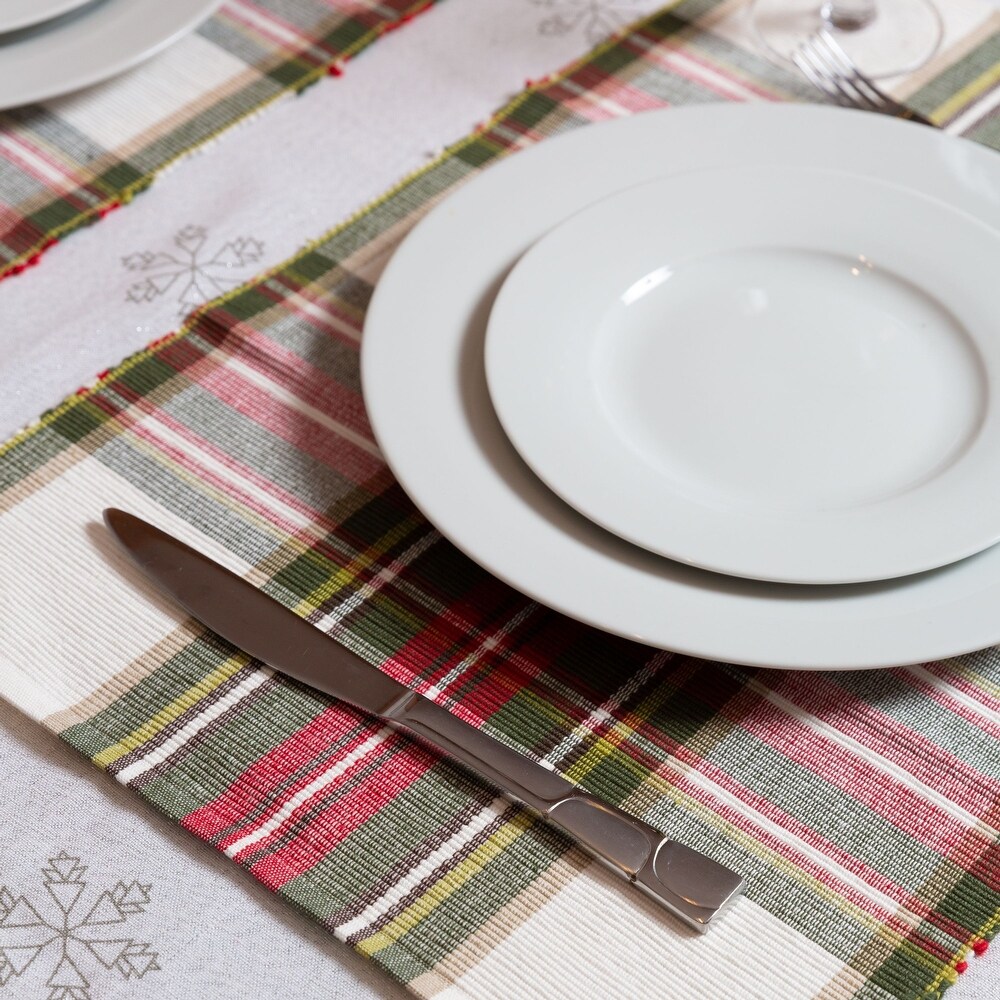 Fabstyles Celebration Plaid High Quality Cotton Placemats Set of 4   13\