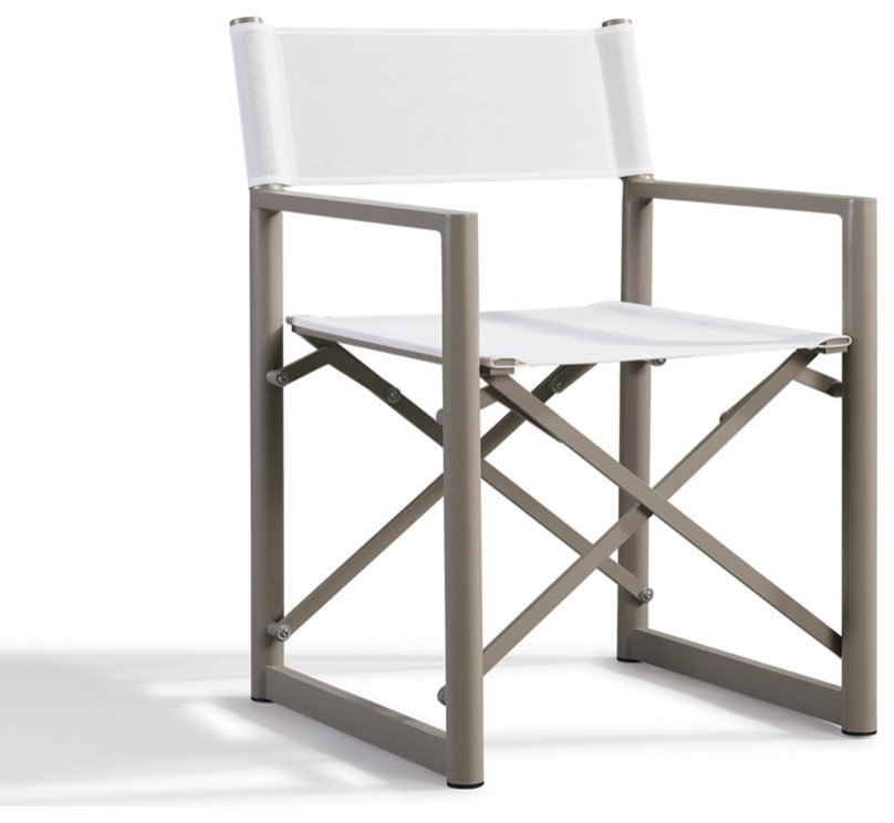 Taupe and White Outdoor Dining Chair  Andrew Martin Harlyn   Transitional   Outdoor Dining Chairs   by Oroa   Eichholtz Furniture  Houzz