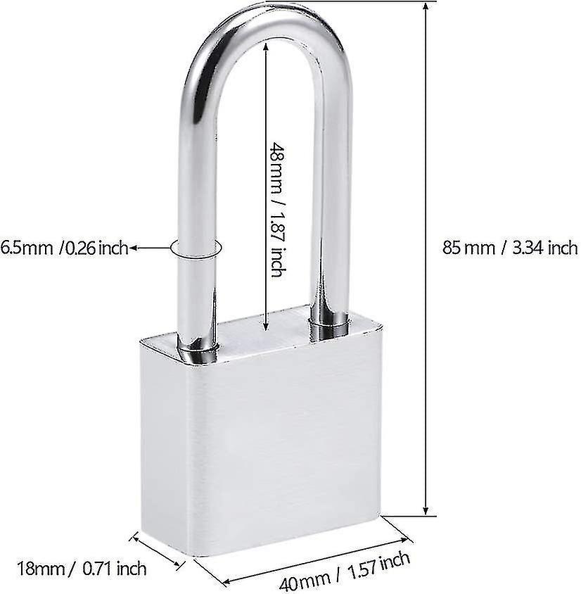 Padlock 40mm， Heilwiy Padlock With 4 Keys， Heilwiy Long Shackle Thickness 6.5mm， Heilwiy Weatherproo