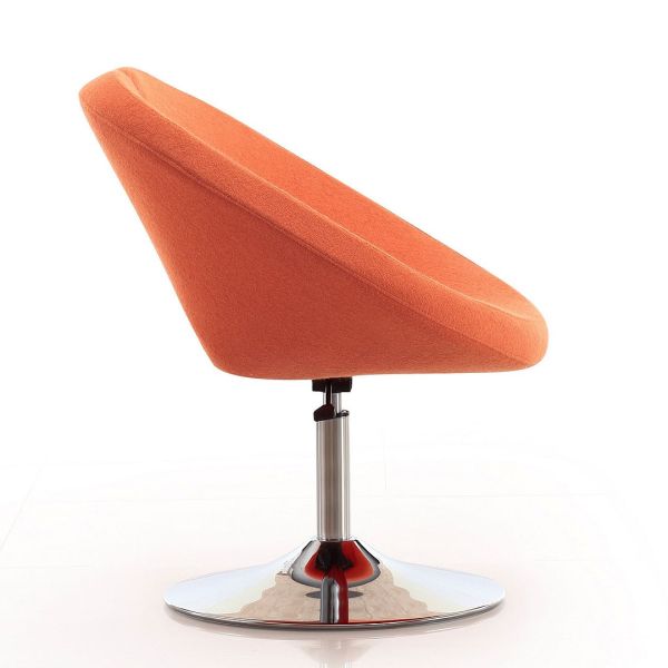 Perch Adjustable Chair in Orange and Polished Chrome (Set of 2)