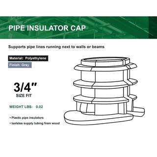 The Plumber's Choice 34 in. PEX Tubing Insulator Cap Metal Stud Insulator Cushions Wiring and Piping from Wood Hard Plastic (10-Pack) 034PXINS-10