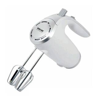 Better Chef 5-Speed 150-Watt White Hand Mixer with Silver Accents 98596682M