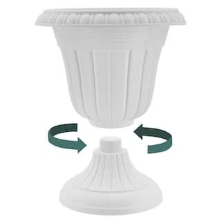 Arcadia Garden Products Traditional 10 in. x 12 in. Whitewash Plastic Urn PL20WW