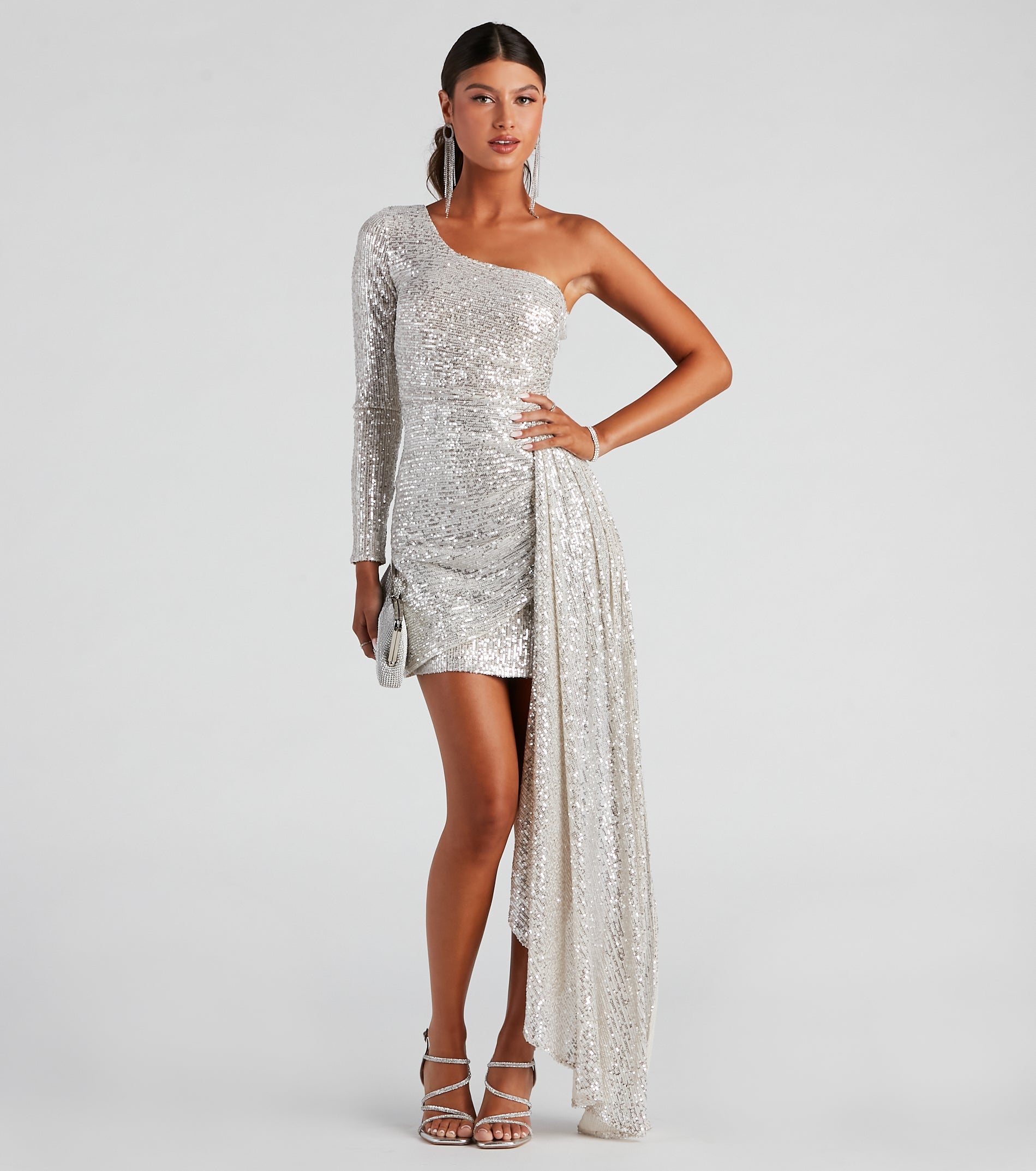 Talulla Formal One-Shoulder Sequin Mini Dress