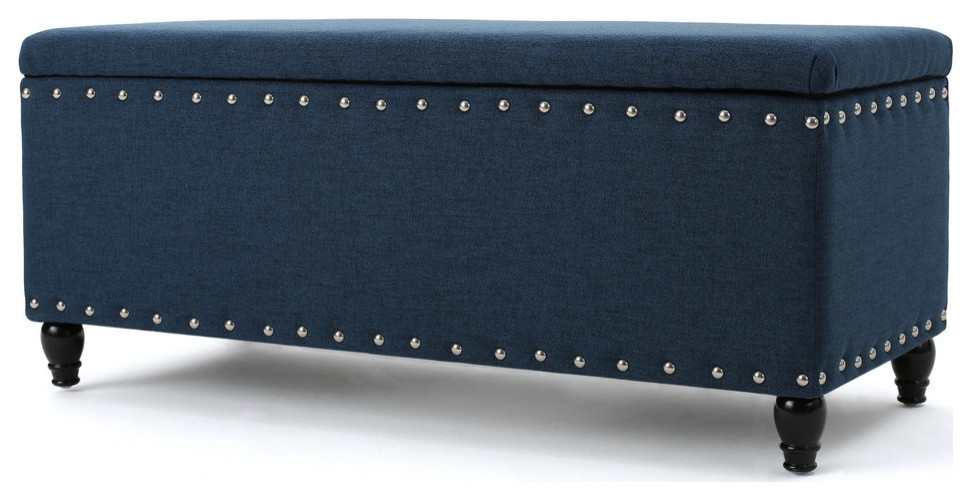 GDF Studio Evvy Fabric Storage Ottoman   Traditional   Footstools And Ottomans   by GDFStudio  Houzz