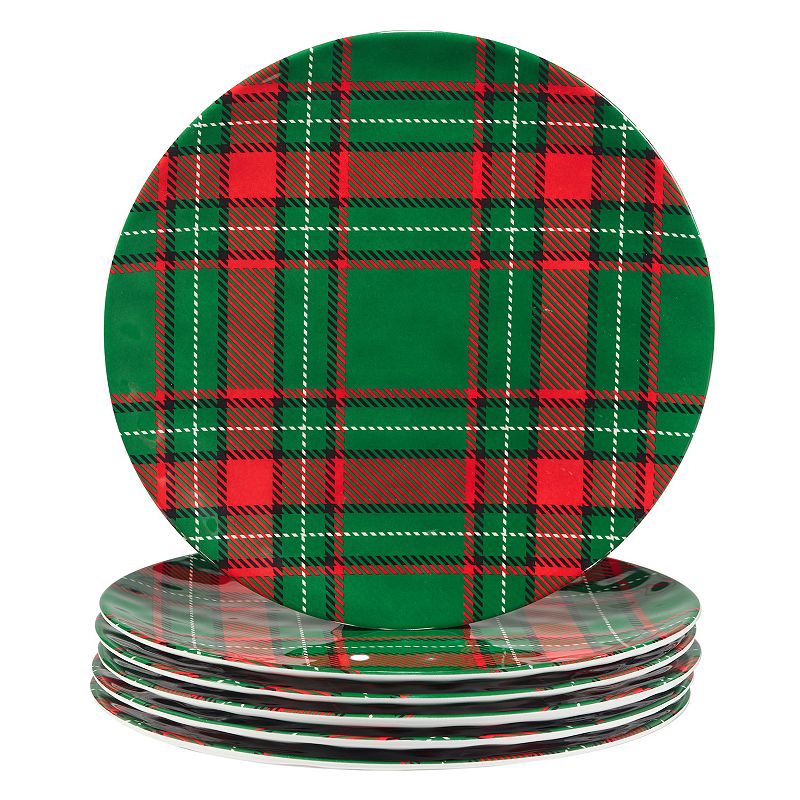 Certified International 12-Piece Christmas Plaid Dinnerware Set