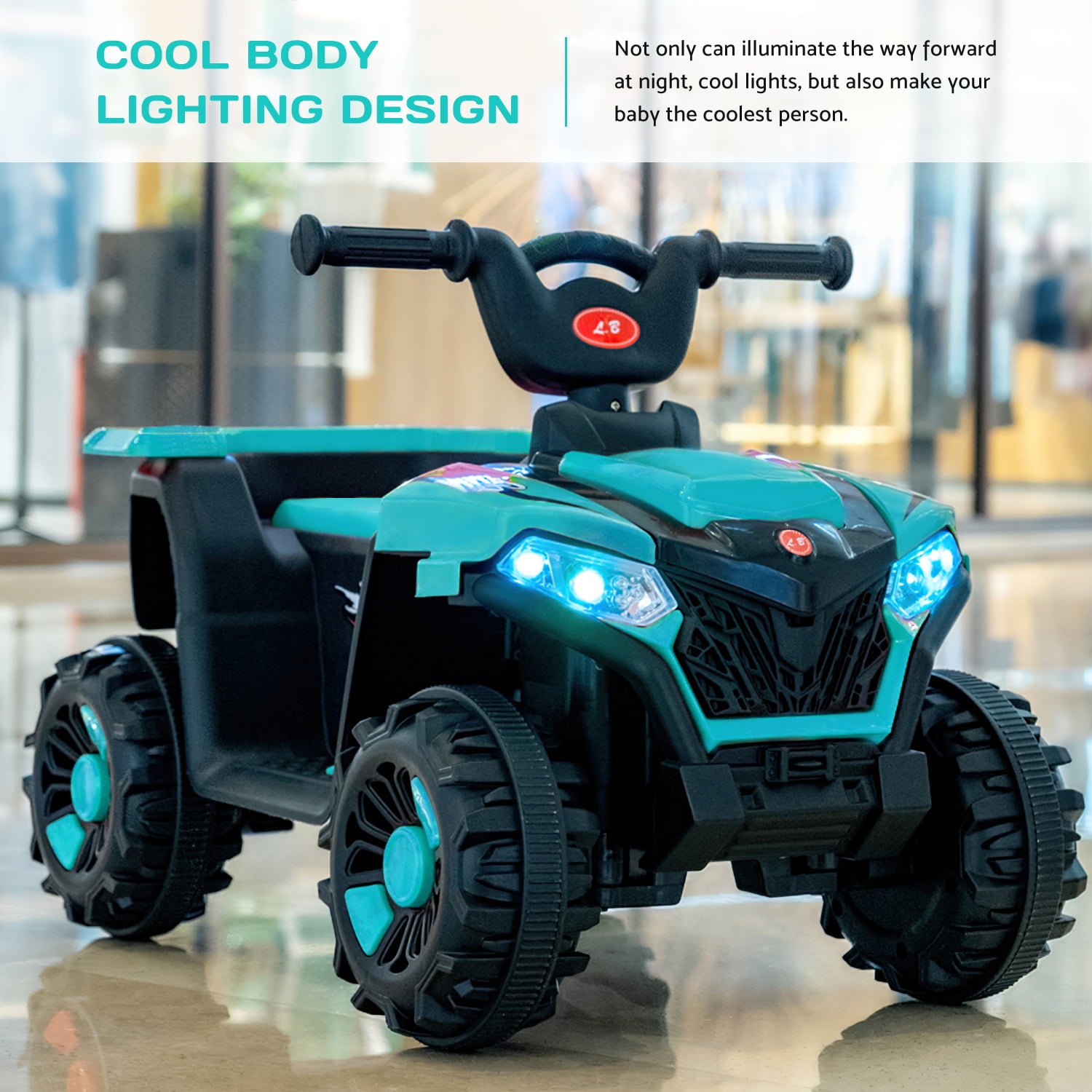 Cmgb 6V Electric Beach Car,ATV Electric Vehicles for kid,4-Wheeler Quad Car Toy,4.5 km/h Max Speed,with Radio.