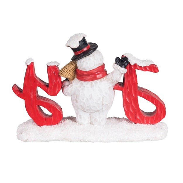 Transpac Resin 8 In Multicolor Christmas Snowman Joy Figurine