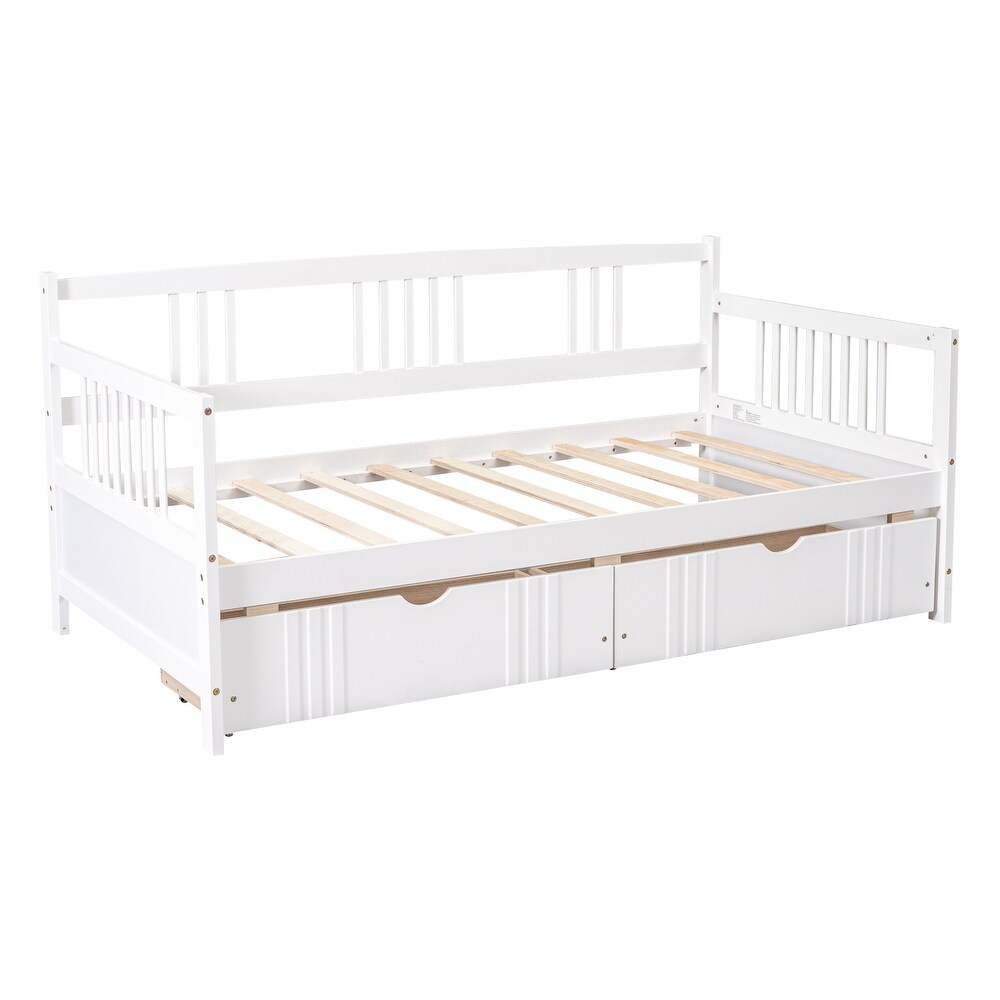 Classic and Stylish Design Twin Size Daybed Wood Bed with Two Drawers