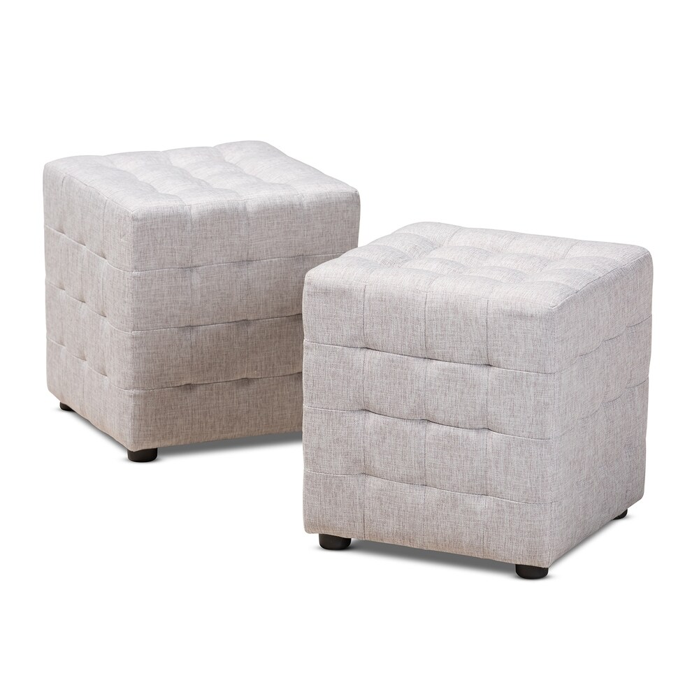 Contemporary Fabric 2 Piece Ottoman Set