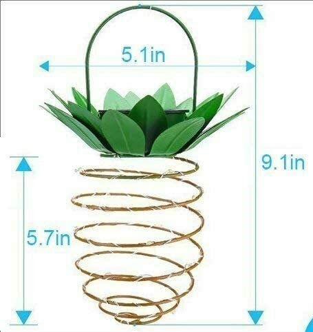 Sowaz 2 Pack Pineapple Solar Lights Outdoor Solar Lights Hanging Solar Lantern with Handle (Warm White)