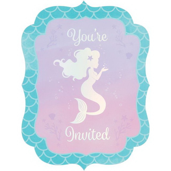 Creative Converting 336714 Mermaid Shine Invitatio...