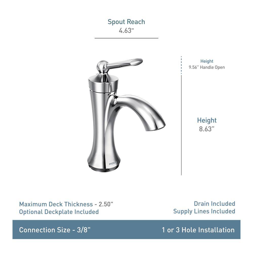 MOEN Wynford Single Hole Single-Handle High-Arc Bathroom Faucet in Brushed Nickel 4500BN