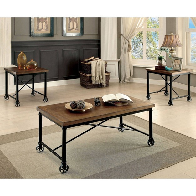 Levi Occasional Table Set Medium Oak Homes Inside Out