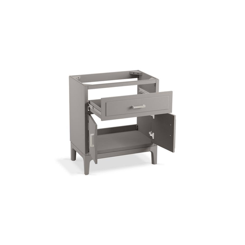 KOHLER Seer 30.125 in. W x 18.0625 in. D x 35.8125 in. H Bathroom Vanity in Mohair Grey with Quartz Top K-33552-ASB-1WT