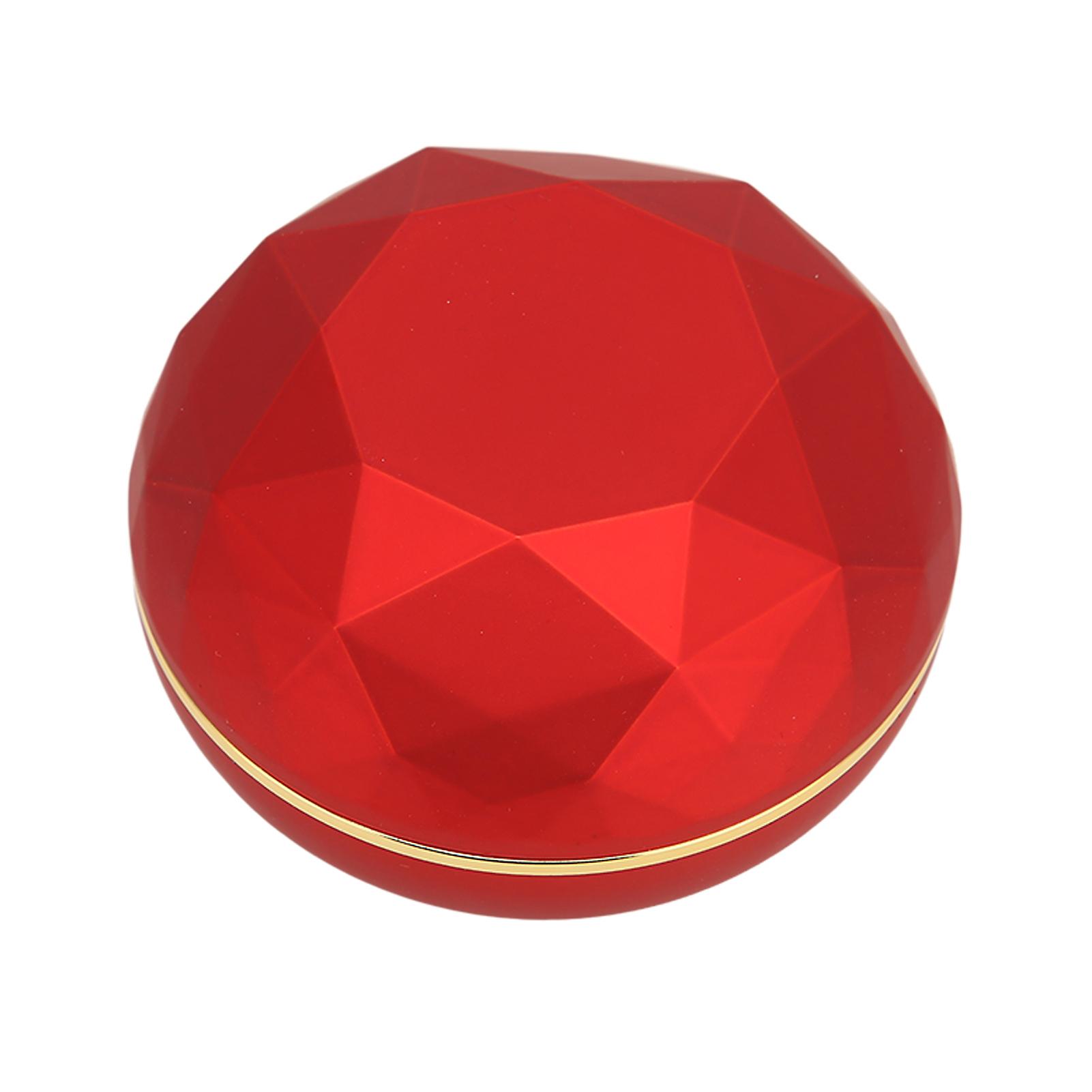 Ring Box Round Shape Jewelry Display Gift Storage Box Organizer With Led Light For Proposal Engagement Weddingred