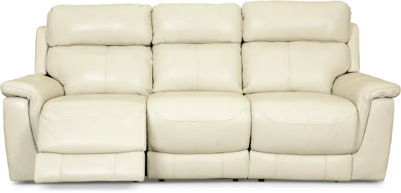 Integrity Pearl White Leather-Match Power Reclining Sofa