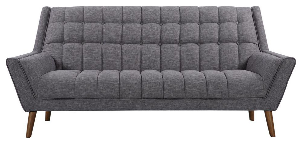 Unique Sofa  Polyester Seat With Button Tufting  ampWidespread Flared Arms   Midcentury   Sofas   by Decorn  Houzz