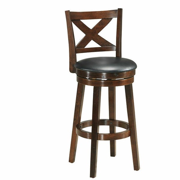 Costway Set of 2 Swivel Stool 29'' Bar Height X-Back Upholstered