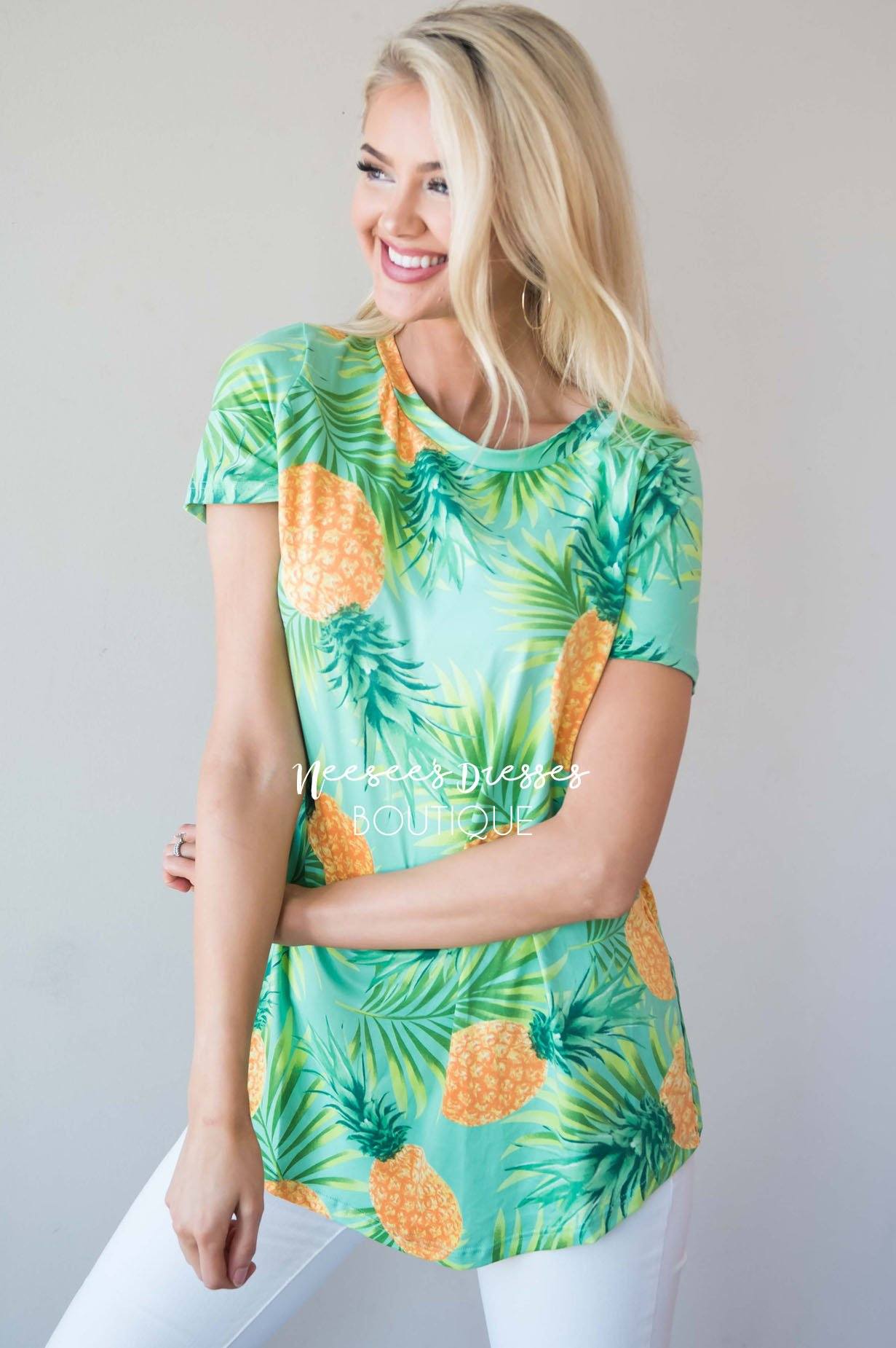 Tropical Vibes Only Pineapple Top