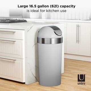 Umbra Venti 16.5 Gal. Grey Plastic Household Trash Can 086758-1188-REM