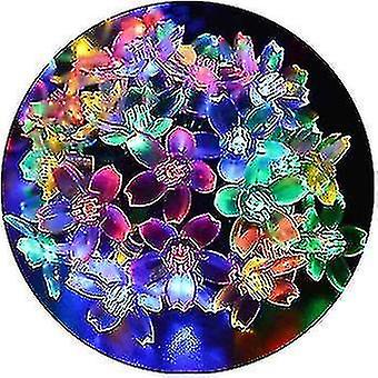 Solar Flower String Lights Outdoor Waterproof， Solar Fairy Lights Cherry Bl