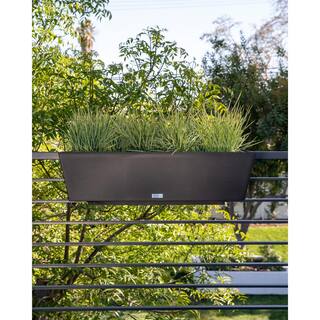 Veradek 36 in. x 10 in. Black Plastic Railing Window Box WBRLV36B