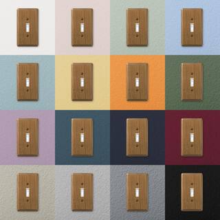 AMERELLE Contemporary 2 Gang 1-Toggle and 1-Rocker Wood Wall Plate - Medium Oak 901TR