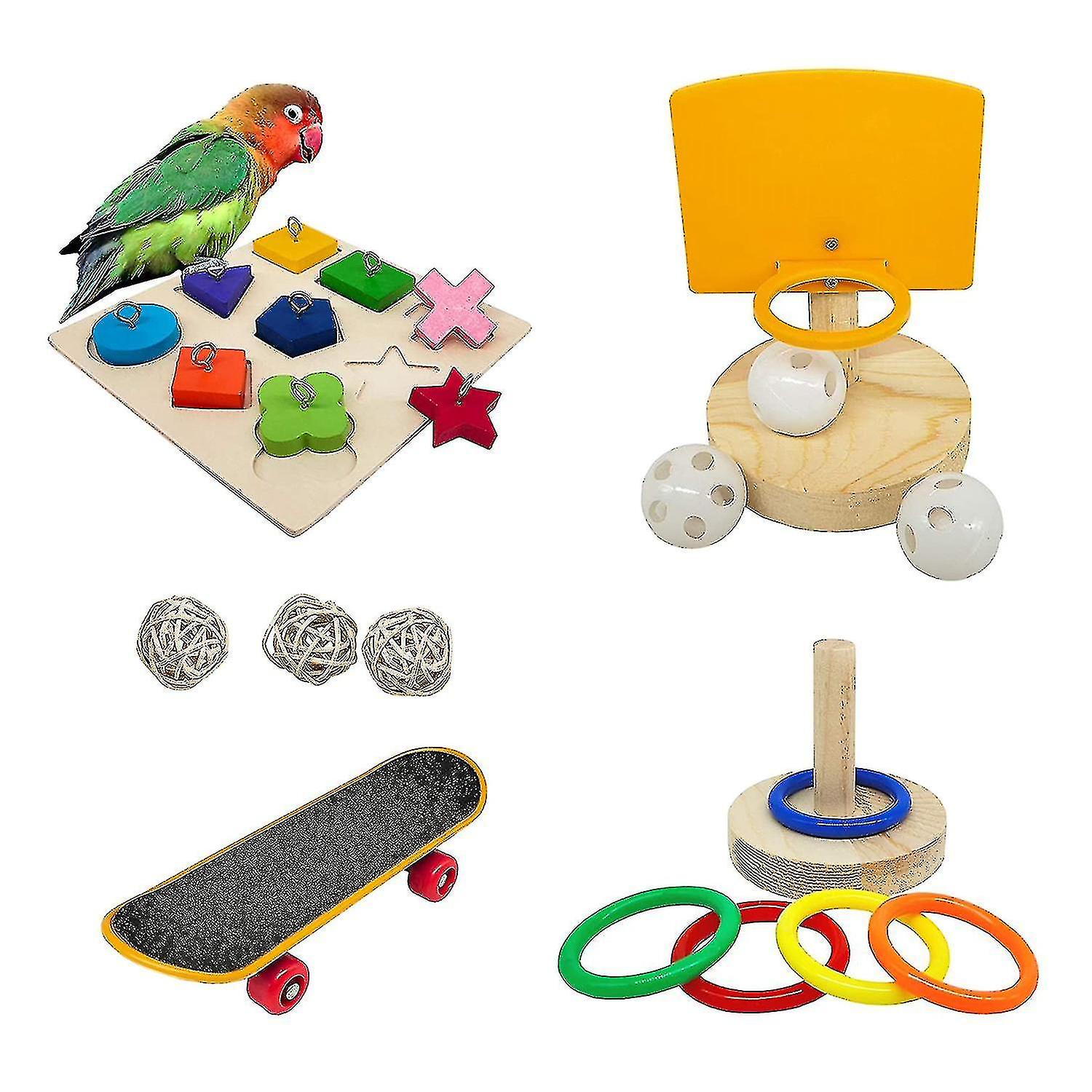 Bird Toys For Parakeets，parrot Toys Set Stacking Toy，puzzles Toy