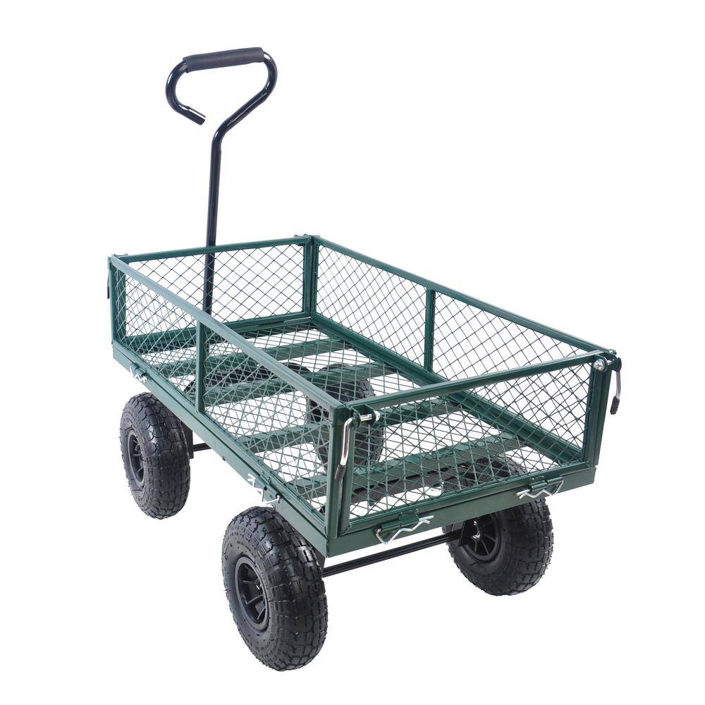 Tatahance Metal 4-Wheeled Folding Utility Hand Cart in Grass Green W22721203-Z