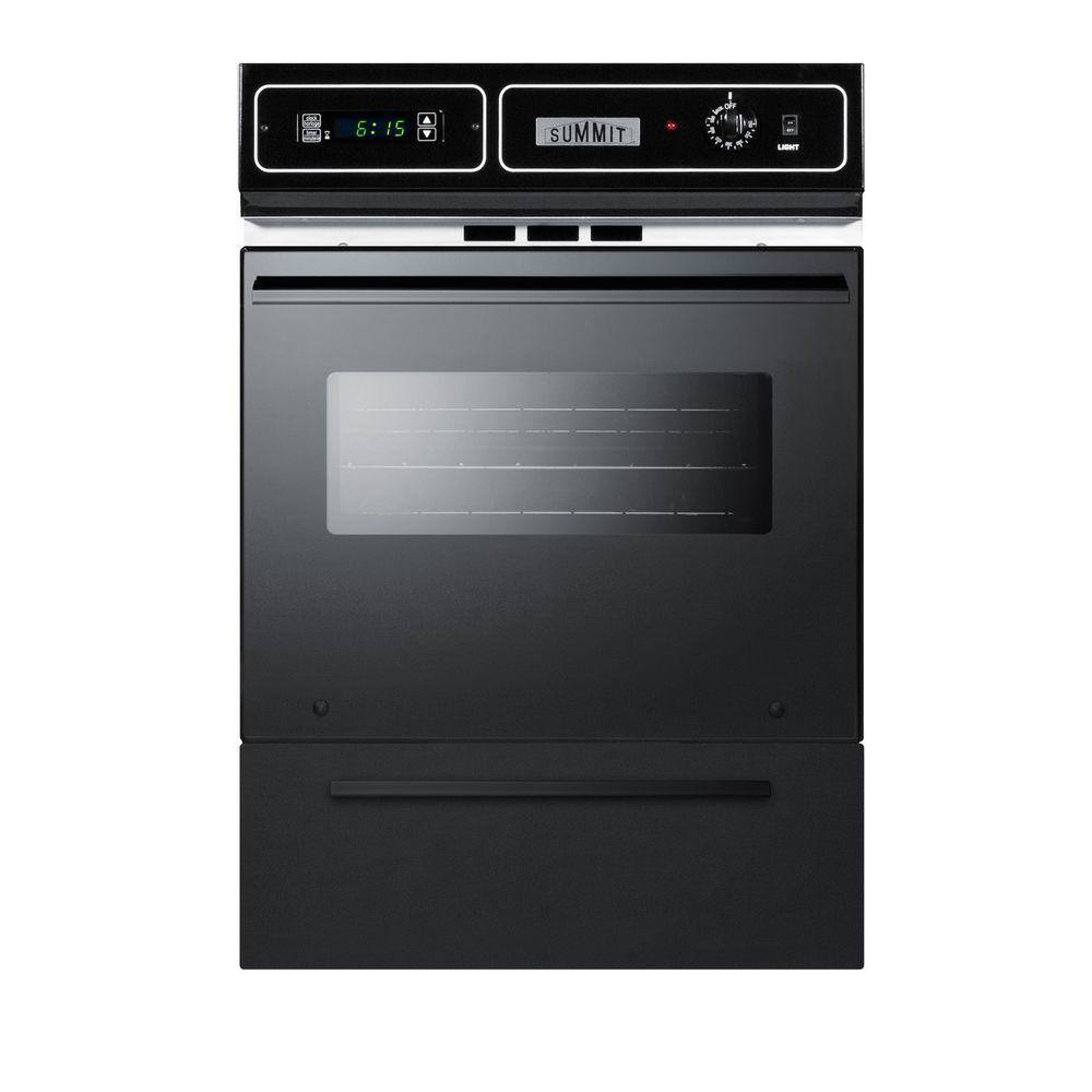 Summit Appliance 24 in. Single Electric Wall Oven in Black TEM721DK