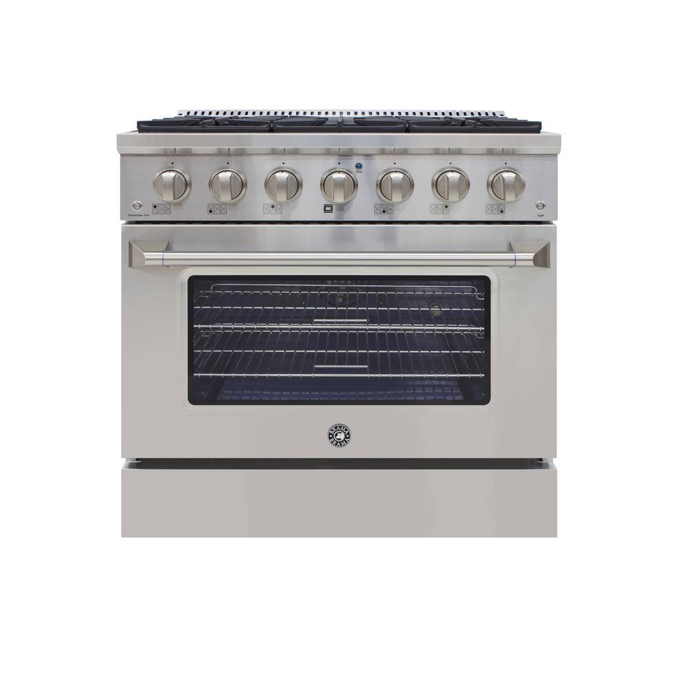 Brama 36 in. 5.2 cu. ft. Gas Range in Stainless Steel BR-36SSGG