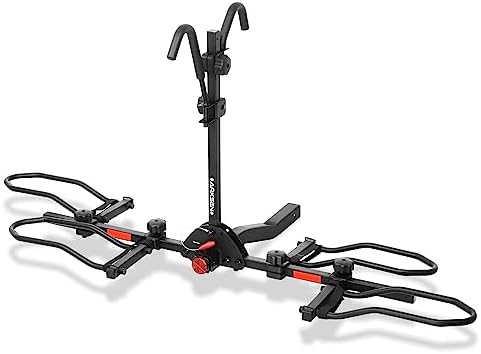 2 Hitch Mounted Rack Smart Tilting 2-Bike Platform Style Carrier for Standard, Fat Tire, and Electric Bicycles -150 lbs Heavy Weight Capacity