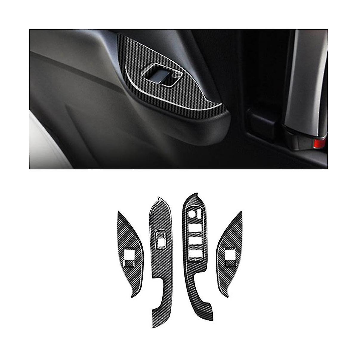 For Voxy 2022 Car Window Glass Lift Switch Button Panel Cover Trim Sticker Abs Carbon Fiber Door Armrest Rhd