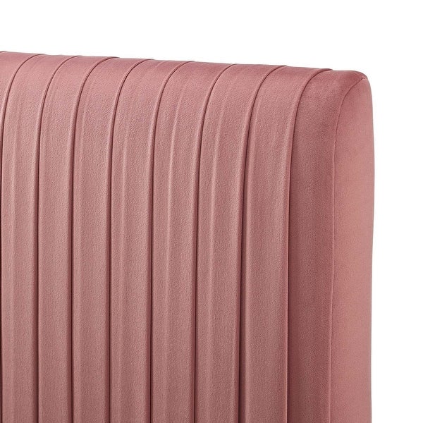 Montrose Heather Pink Velvet Upholstered Twin Size Headboard - - 32807407