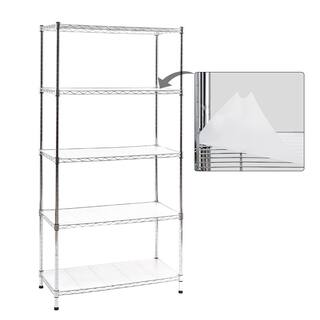 EFINE Chrome 5-Tier Carbon Steel Wire Garage Storage Shelving Unit NSF Certified (30 in. W x 60 in. H x 14 in. D) RL200-5C