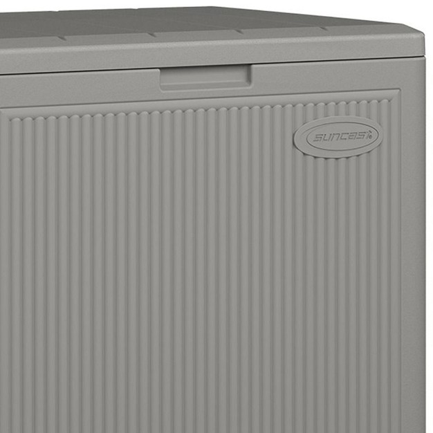 Suncast 22 Gallon Indoor Or Outdoor Small Patio Deck Box Plastic Storage Bin For Lawn Garden Garage amp Home Organization Stoney 2 Pack