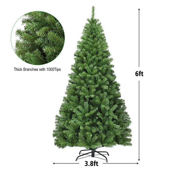 6ft/7.5ft/9ft Artificial Christmas Tree with Solid Metal Stand