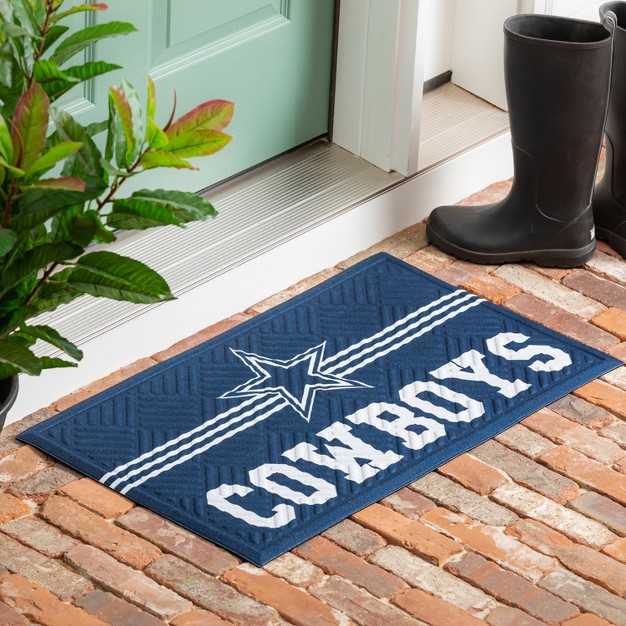 Evergreen Nfl Dallas Cowboys Embossed Mat Cross Hatch Indoor And Outdoor Doormat