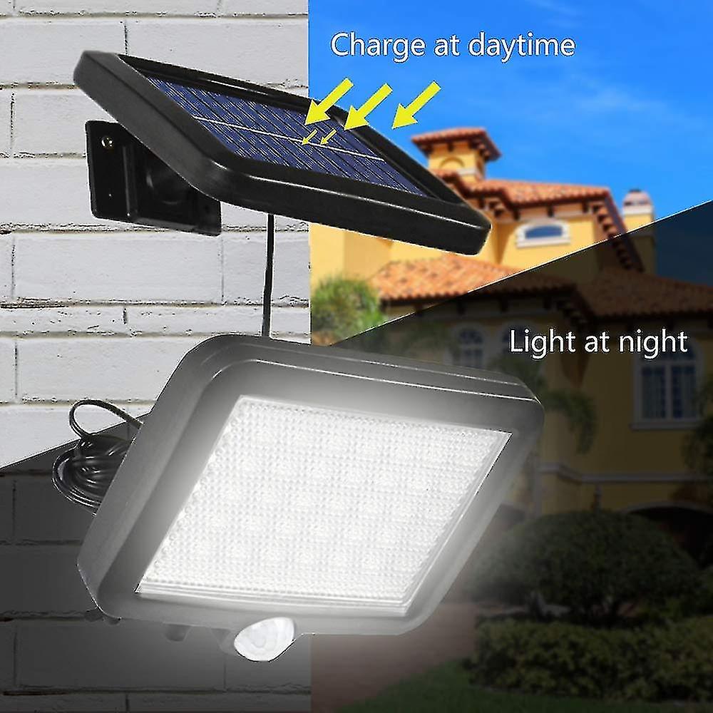 Solar Security Lights， 56 Led Solar Wall Lamp Human/light Sensor Waterproof Super Bright Lights