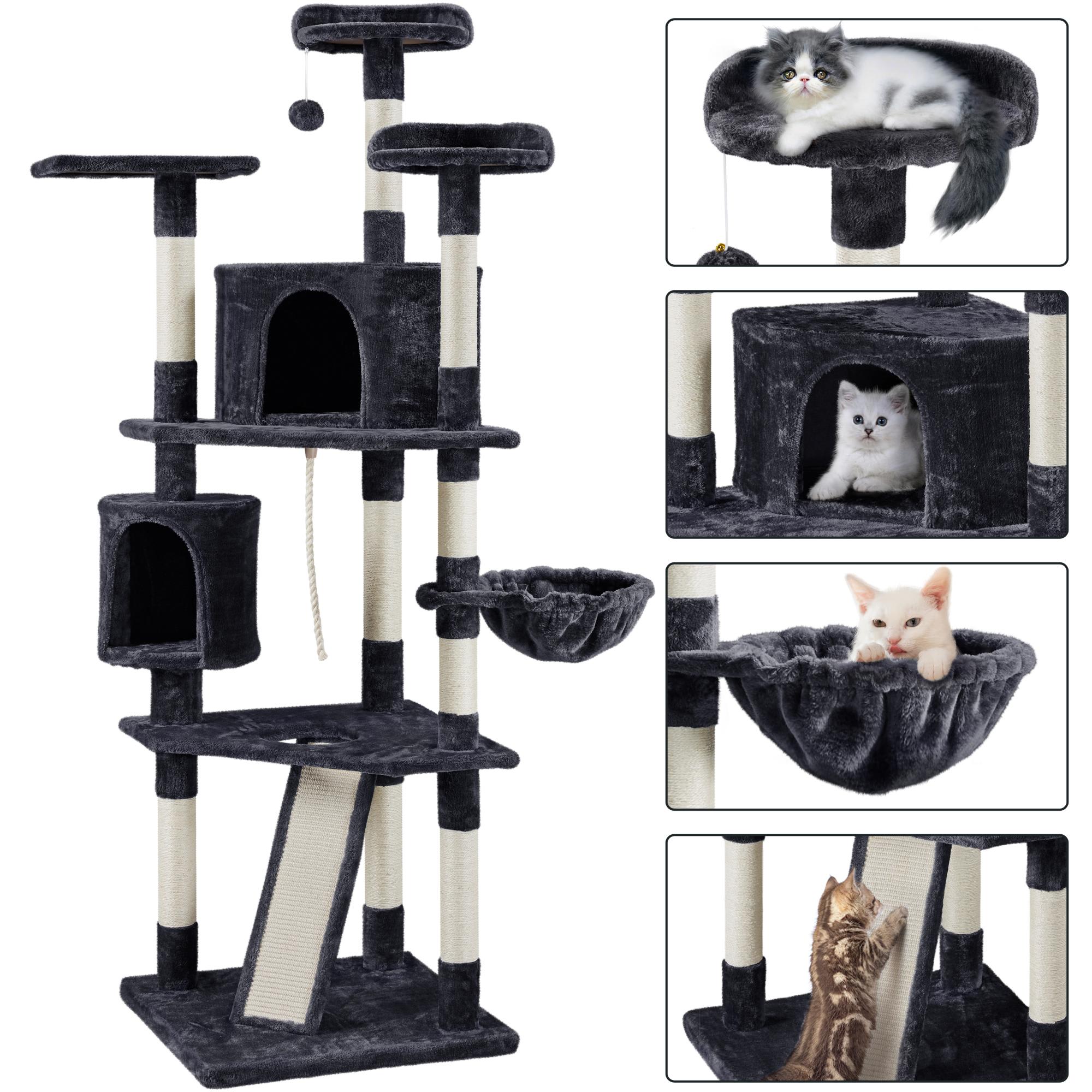 Topeakmart Black Large Cat Tree Tower， 79