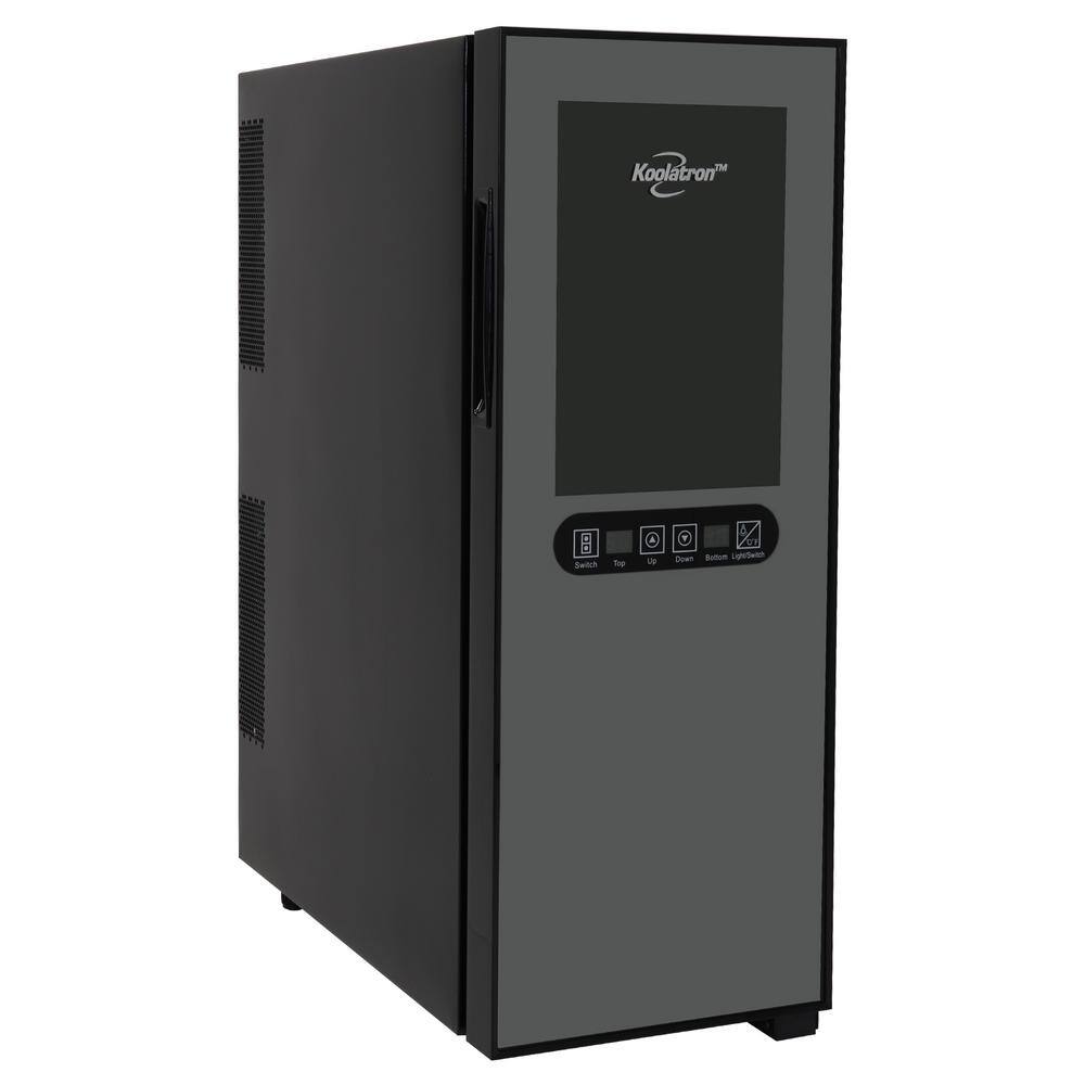 Koolatron Urban Series 12 Bottle Dual Zone Wine Cooler Black 1.2 cu. ft. (33L) Freestanding Wine Fridge WC12DZ