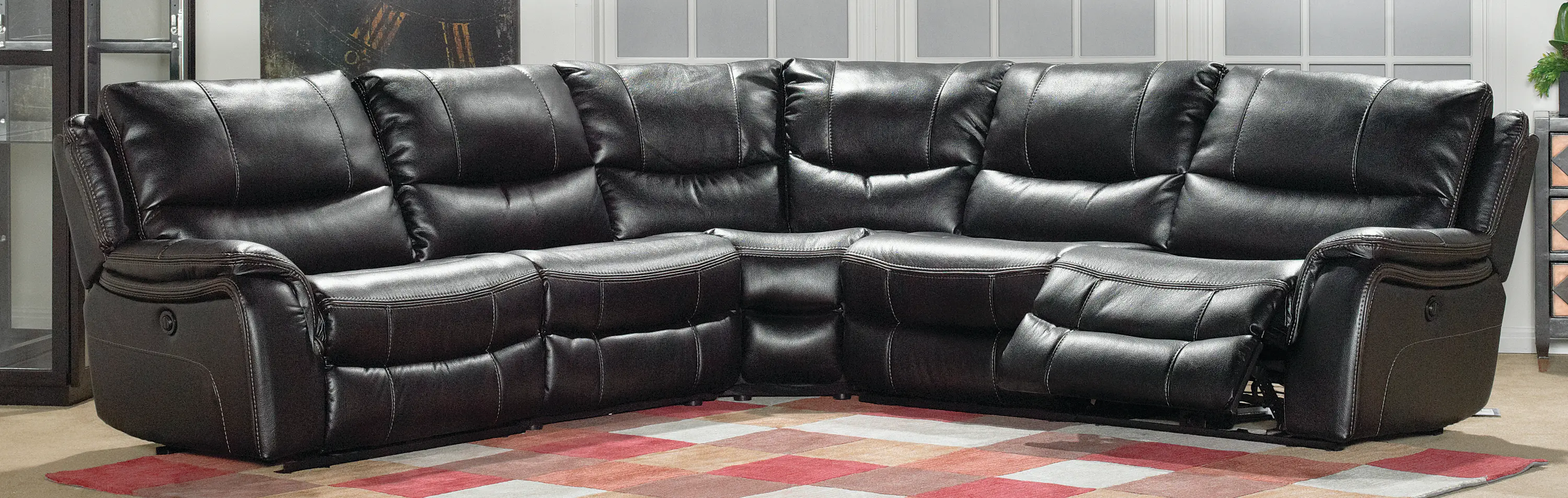 Wayne Black 5 Piece Reclining Sectional