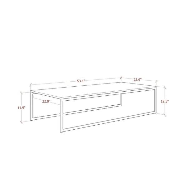 Manhattan Comfort Celine 53.14 Coffee Table with Steel Legs