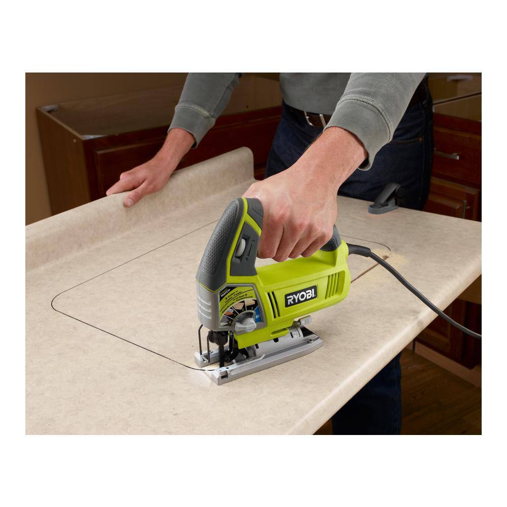 RYOBI 4.8 Amp Corded Variable Speed Orbital Jig Saw JS481LG